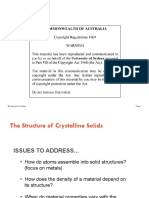 Topic 2 - The Structure of Crystalline Solids