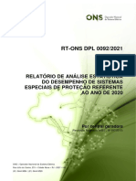 Relatório de Análise Estatística Do Desempenho de SEP - 2020 - Por Central Geradora - REN ANEEL 697