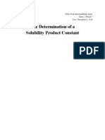 The Determination of A Solubility Product Constant