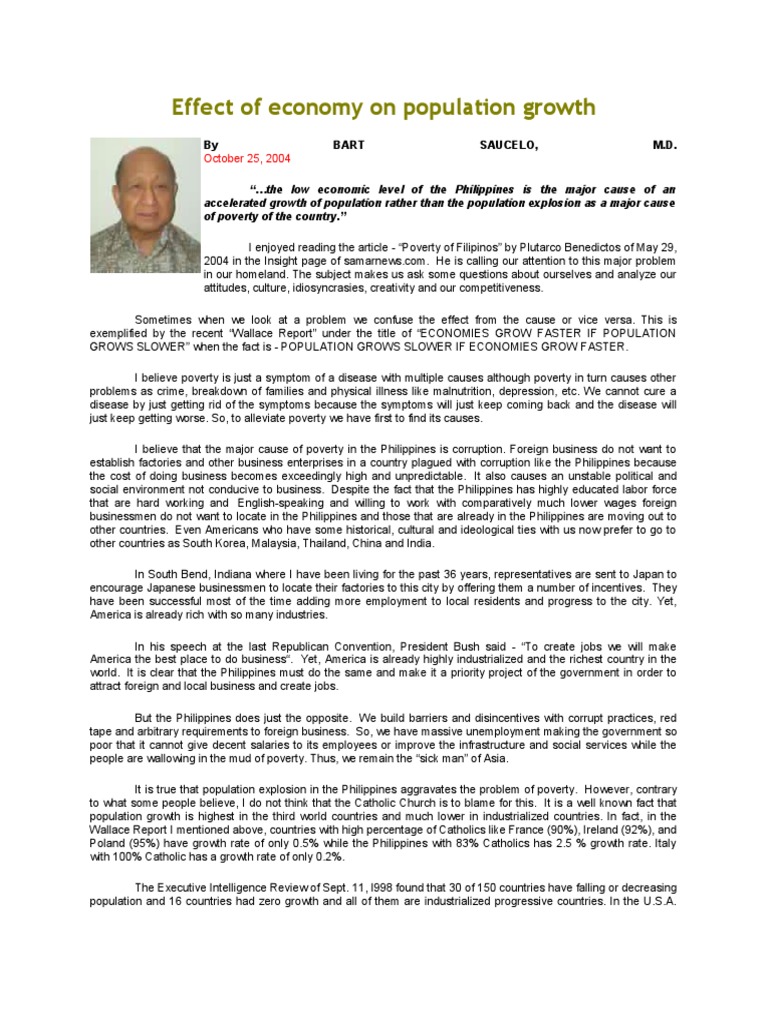 Effect of Economy On Population Growth | PDF | Poverty | Poverty ...