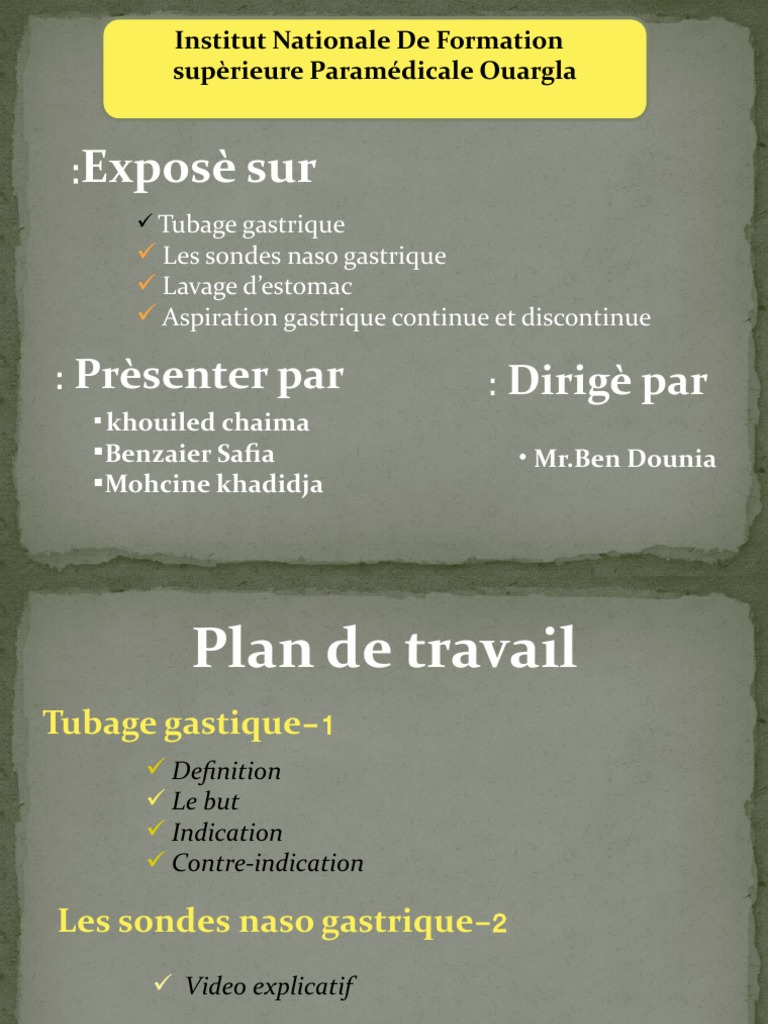 Tubage et Sondes Naso-Gastriques | PDF | Estomac | Médecine clinique