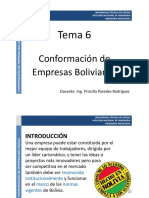 Tema 6 - Conformación de Empresas Bolivianas
