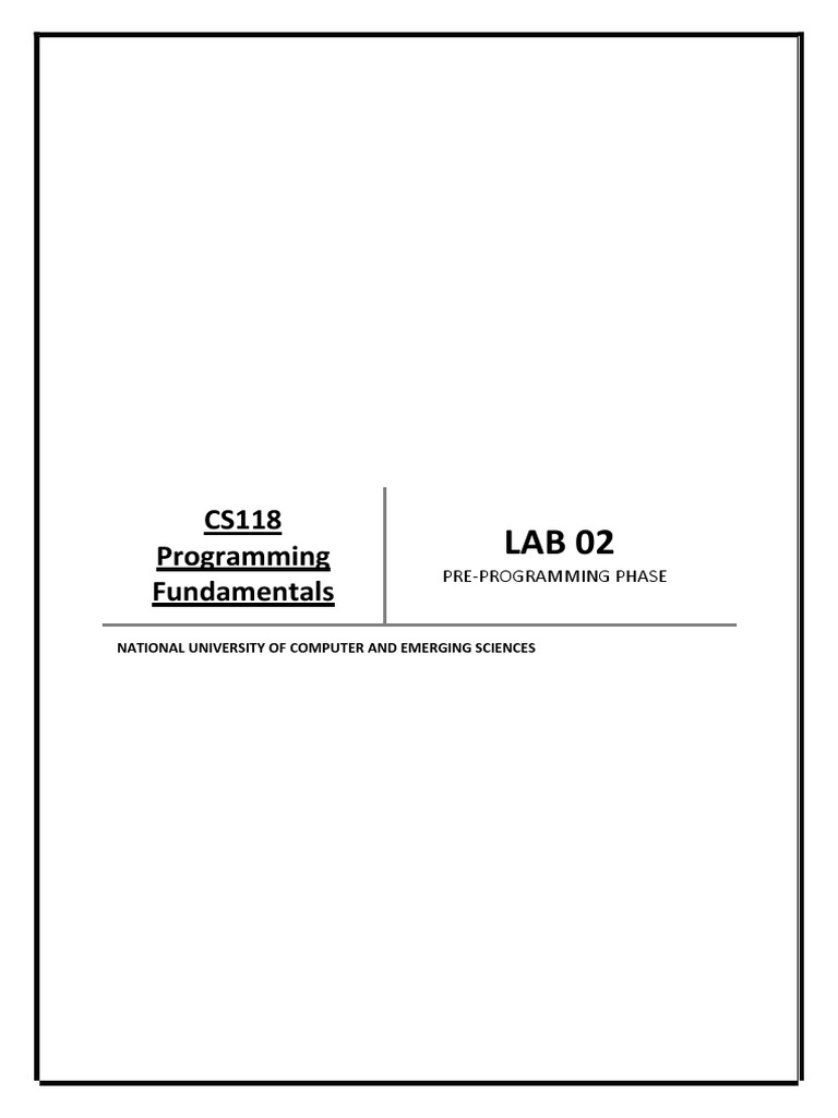 Pre-Programming Phase in Computer Problem Solving | PDF | String ...