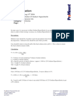 Tech Info Dilution of Sodium Hypochlorite