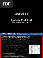 Lesson 5-6: Geometry: Parallel and Perpendicular Lines