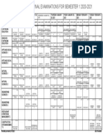 BTC Exam Timetable Semester 1 2020-2021