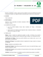 IDENTIFICACIÓN DE PELIGROS Y EVALUACIÓN DE RIESGOS (IPER