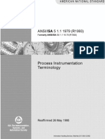 ANSI-ISA 5 1.1 (1979) (R1993) Process Instrumentation Terminology