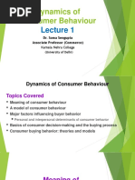 Dynamics of Consumer Behaviour Part I