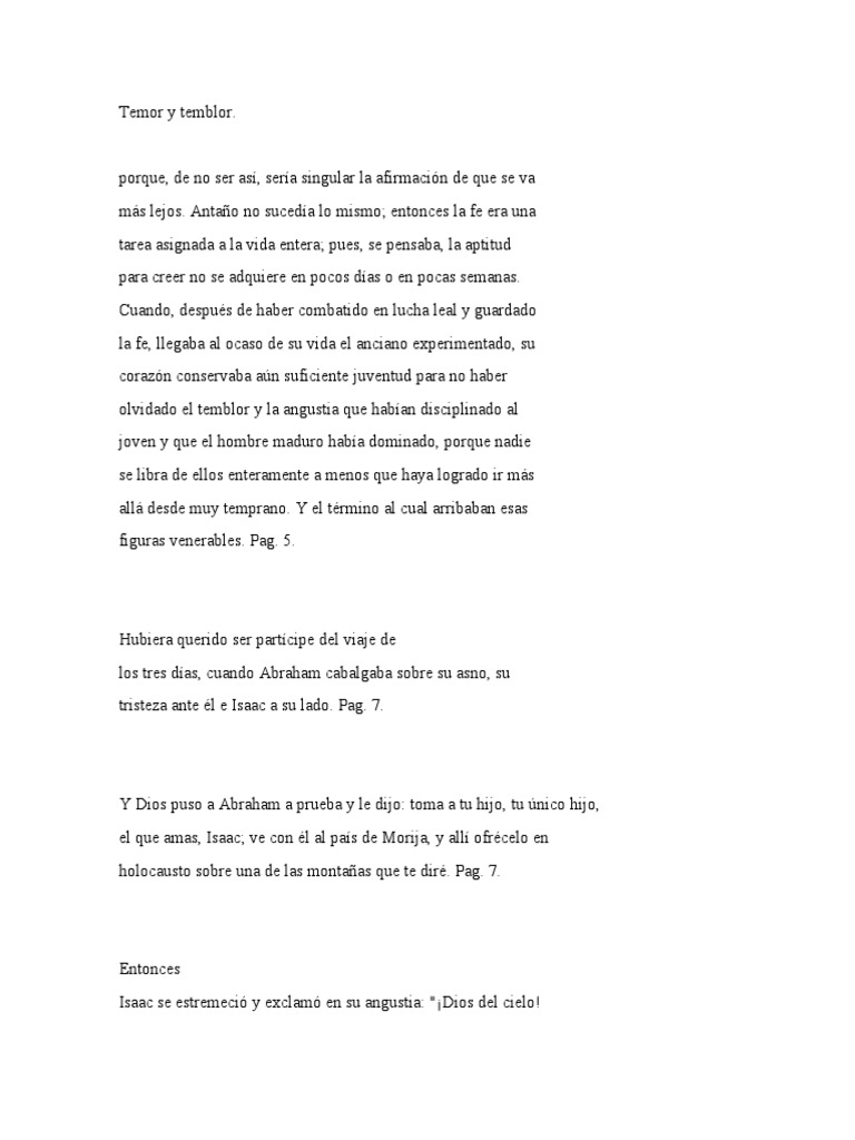 Temor y Temblor PDF Abrahán Sarah