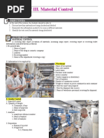 UNIT III. Material Control: Objectives