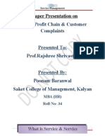 Service Profit Chain & Customer Complaints: A Paper Presentation On
