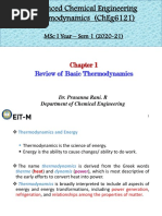 Advanced Chemical Engineering Thermodynamics (Cheg6121) : Review of Basic Thermodynamics