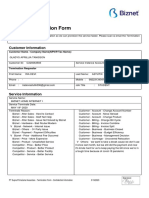 Biznet - Termination Form: Customer Information