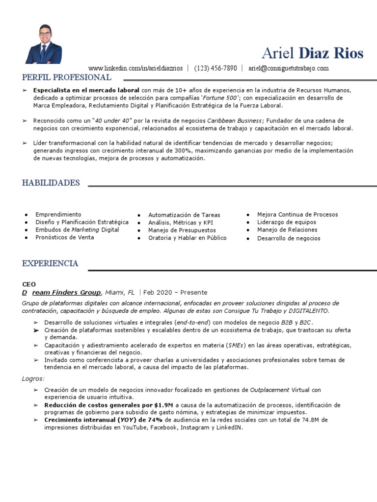 Adr CV Español996 | PDF | Gestión de recursos humanos | Reclutamiento
