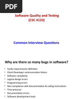 Software Quality and Testing (CSC 4133) : Common Interview Questions