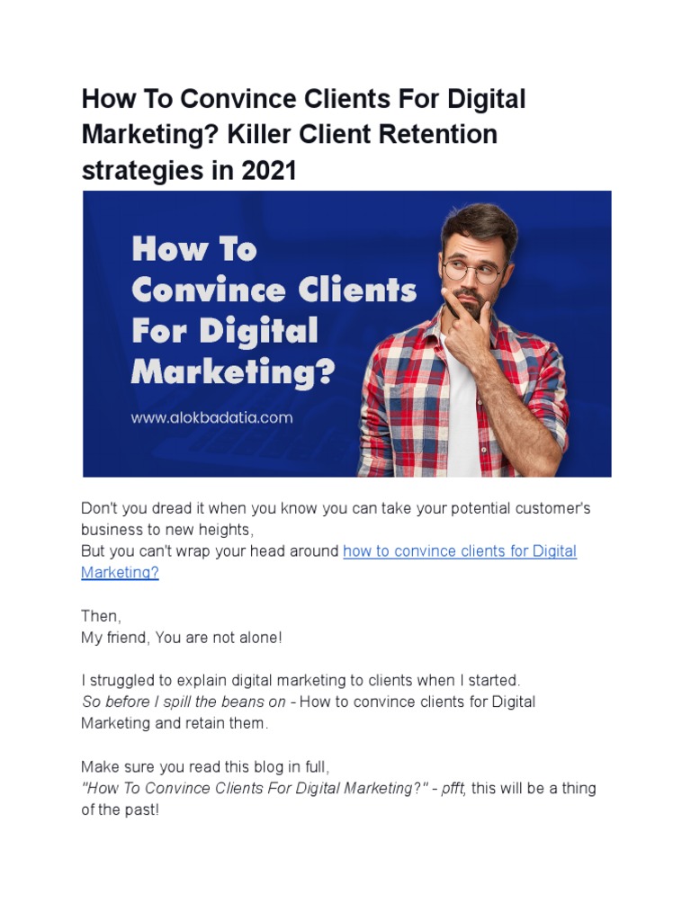 How To Convince Clients For Digital Marketing