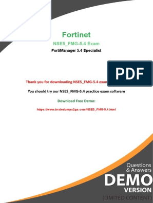 FortiManager 5.4 Specialist NSE5 FMG-5.4 Exam QA PDF+SIM 