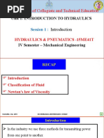 Department of Collegiate and Technical Education: Unit 1: Introduction To Hydraulics