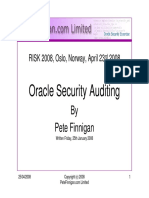 Oracle Security Auditing: by Pete Finnigan