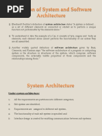 Definition of System and Software Architecture