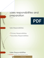 Key sales responsibilities and preparation tactics