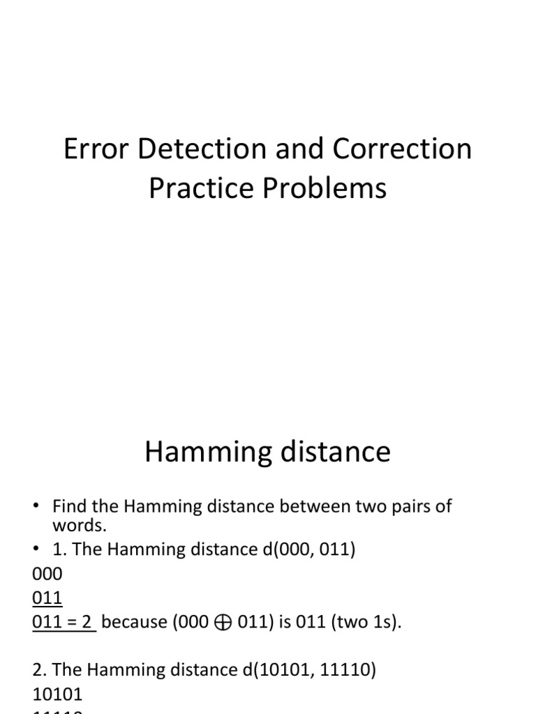 Error Detection and Correction Practice Problems | PDF | Computer Data ...