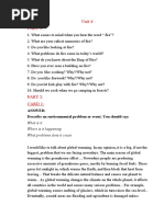 Unit 4:: Answer: Describe An Environmental Problem or Event. You Should Say