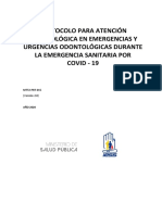 Protocolo Para Atención Odontológica en Emergencias y Urgencias Odontológicas Durante La Emergencia Sanitaria Por Covid 19