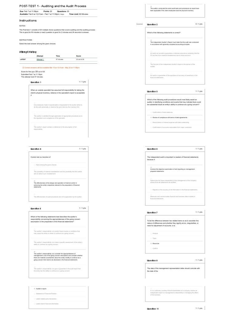 Audit Procedures for Going Concern Issues | PDF | Going Concern ...