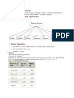 Relational Algebra: Types of Relational Operation