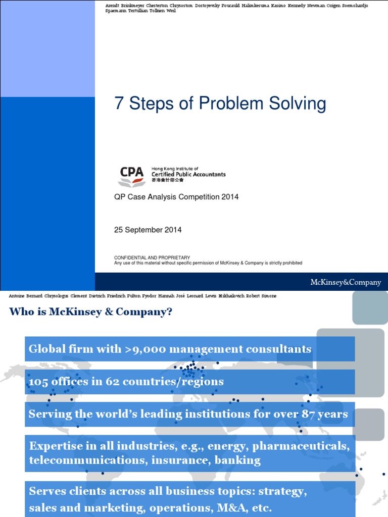 McKinsey & Company - 7 Steps of Problem Solving - 2014 | PDF | Argument ...