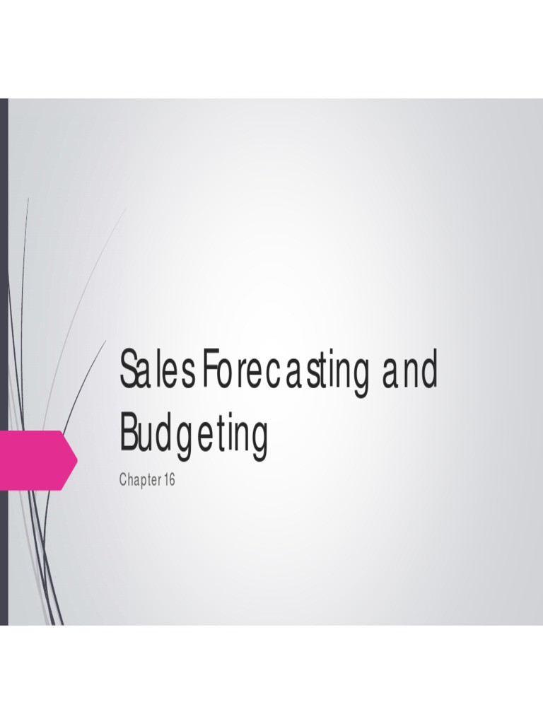 Sales Forecasting and Budgeting Techniques | PDF | Forecasting | Sales