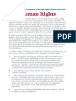 Human Rights: Diamond Standard, Dow's Code of Business Conduct ("Code"), Which