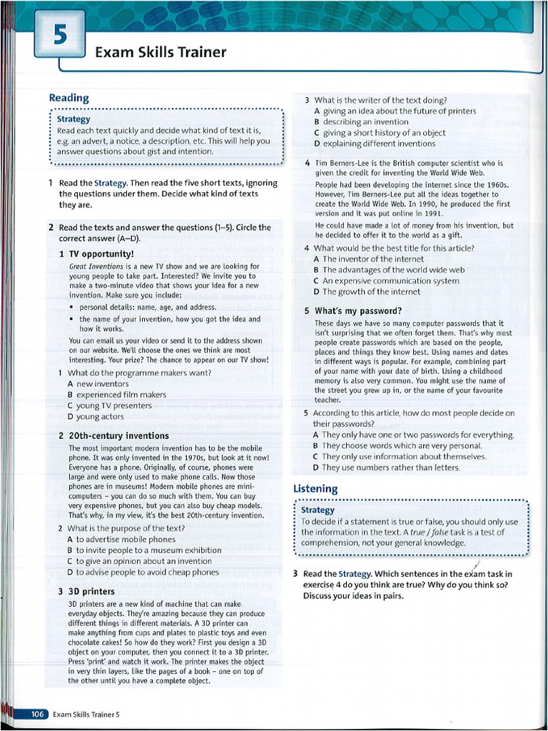 KET 5 - Exam Skills 10A | PDF