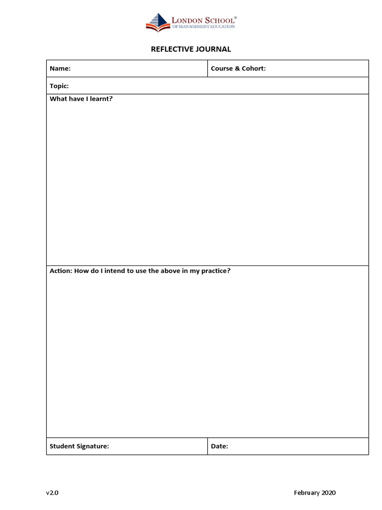 Reflective Journal Template v2.0 | PDF | Career & Growth | Business
