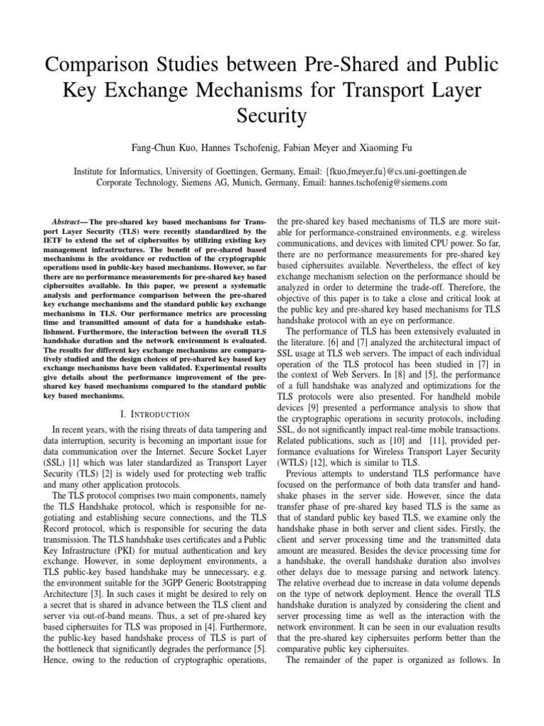 TLS PSK | PDF | Transport Layer Security | Key (Cryptography)