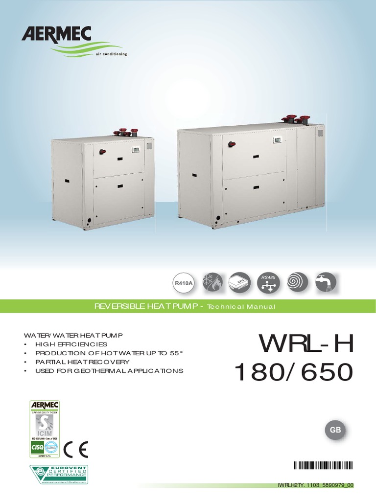 AERMEC WRL-H Heat Pump Manual | PDF | Heat Exchanger | Air Conditioning