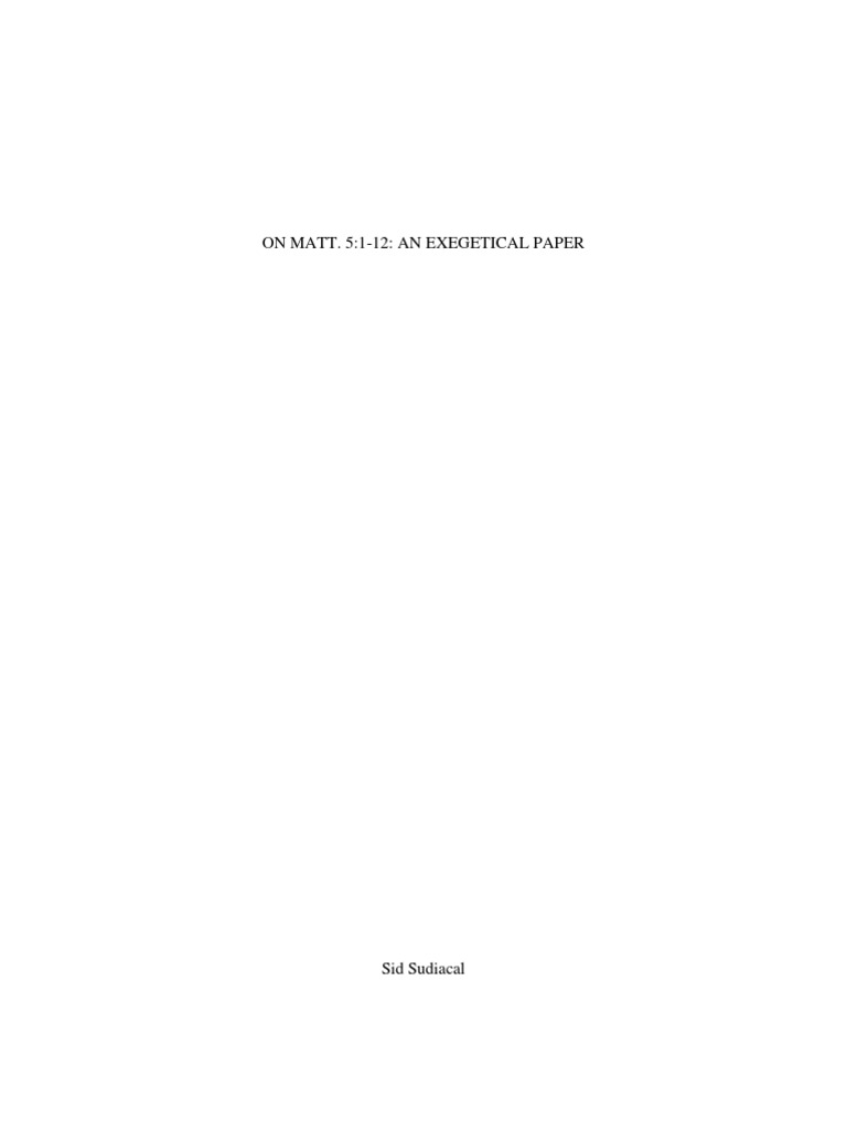 Matthew 5 1 12 Exegesis