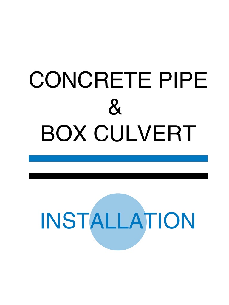 Concrete Pipe Installation Guide PDF