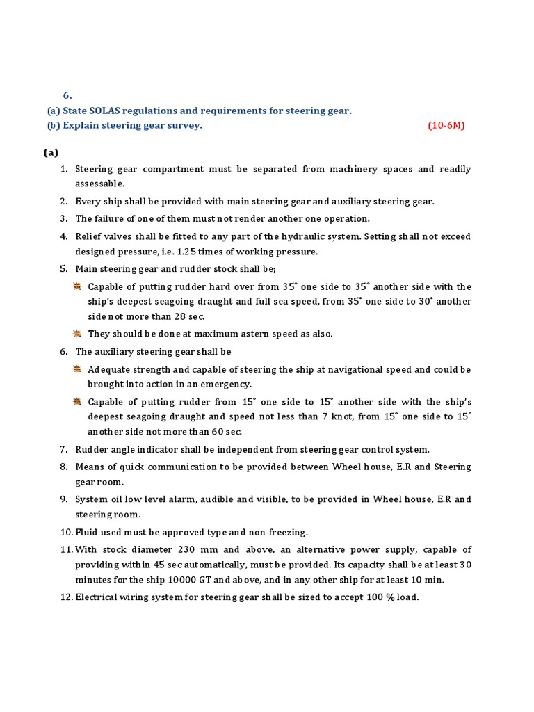 Steering SOLAS Regulations PDF Rudder Steering