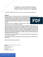 Gambaran Pola Makan Lansia Obesitas Dengan Hipertensi Di Wilayah Kerja Puskesmas Tegalrejo Kota Salatiga