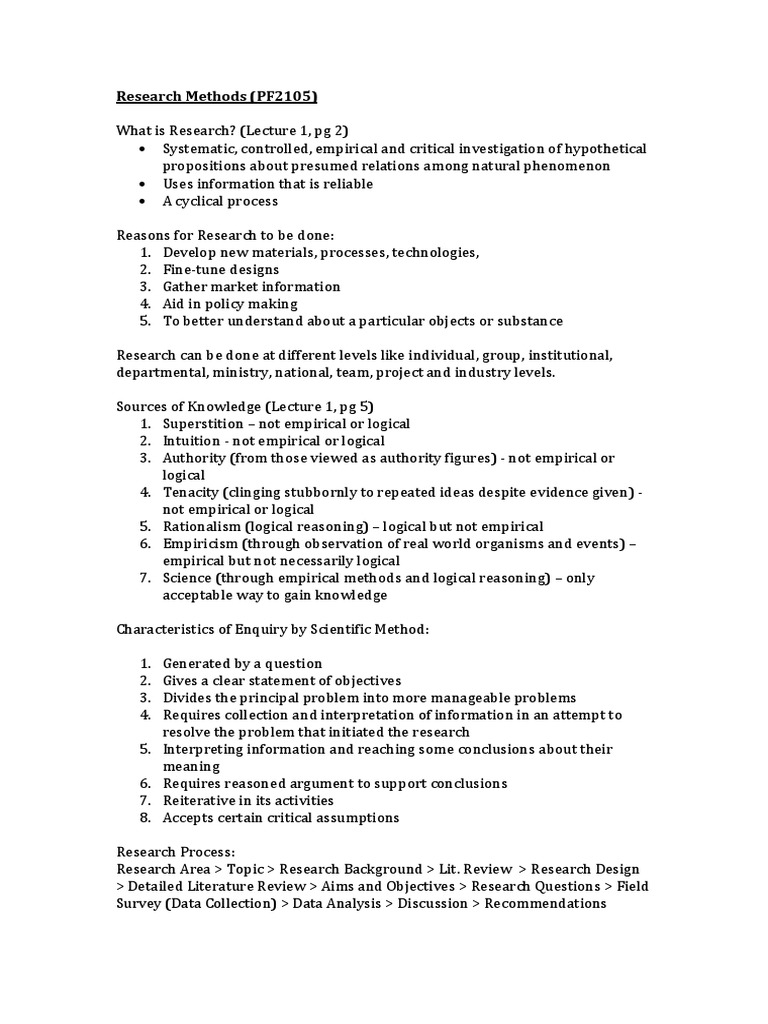 Research Notes PDF Case Study Survey Methodology