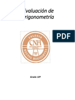 Evaluación de Trigonometría II