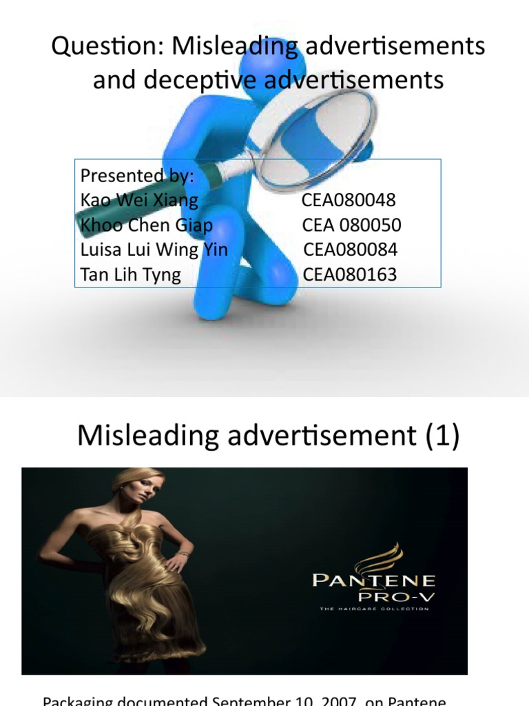 Misleading and Deceptive Advertisements: Analyzing Cases of Potentially ...