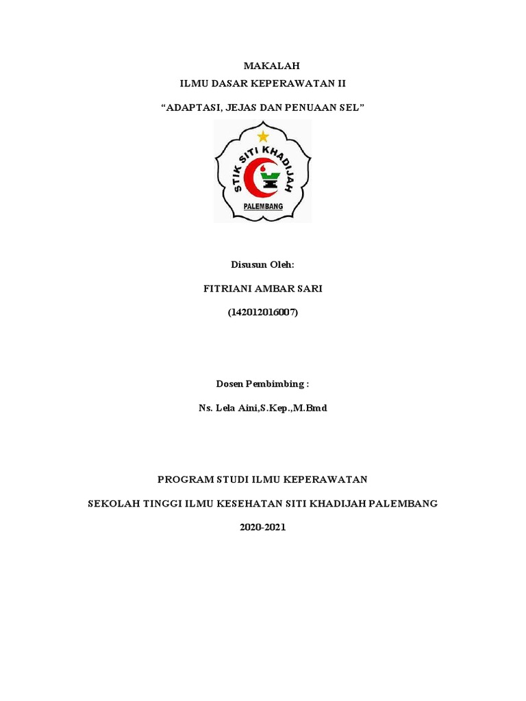 Adaptasi dan Jejas Sel dalam Keperawatan | PDF
