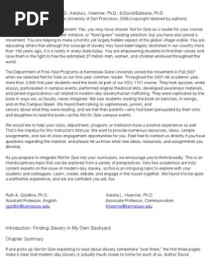 Not For Sale by David Batstone -- Teacher Study Guide