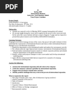 IU Spring, 2021 International Business Instructor: Syed Muntazir Mehdi Term Project Guideline Project Detail