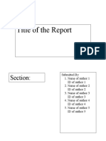 IEEE Mini Template for Individual Reports