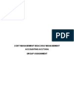 Cost Management Bsac2004/ Management Accounting Acct2004 Group Assignment